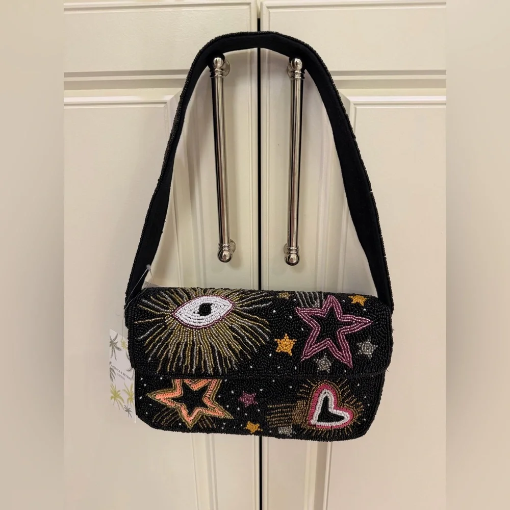 America & Beyond Evil Eye Hearts Stars Beaded Shoulder Bag Tik Tok Viral NWT - Picture 11 of 13